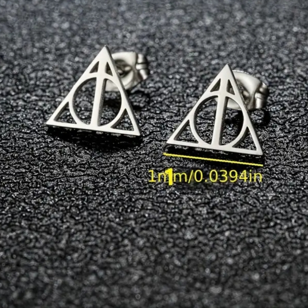 Harry potter silver stud always earrings BNWT wizard universal - Picture 2 of 2